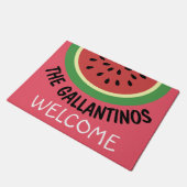 Watermelon Slice Welkom Doormat Persoonlijke naam Deurmat (Schuin)