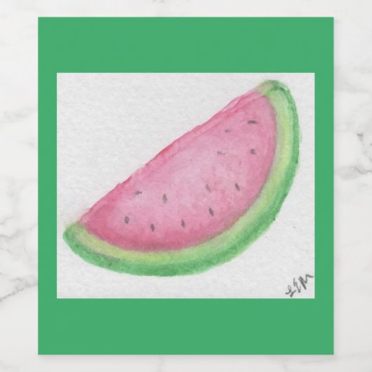 Watermelon Slice Wijn Etiket (Enkel label)