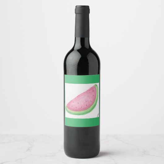 Watermelon Slice Wijn Etiket (Voorkant)