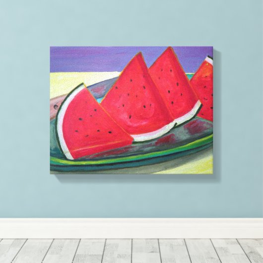 Watermelon Slices Canvas Afdruk (Insitu (Houten vloer))