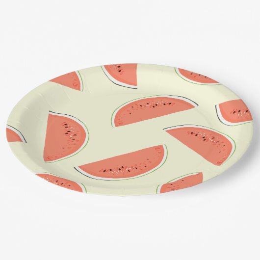 Watermelon Slices Papieren Bordje (Gekanteld)