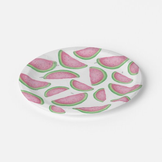 Watermelon Slices Papieren Bordje (Gekanteld)