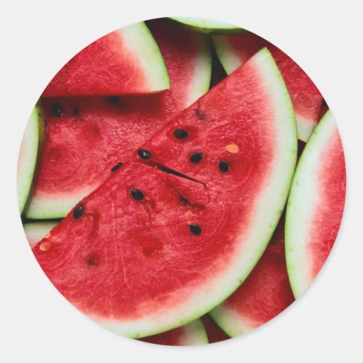 Watermelon Slices Ronde Sticker (Voorkant)