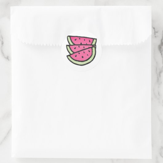 Watermelon Slices Ronde Sticker (Tas)