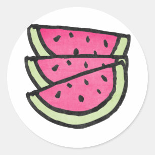 Watermelon Slices Ronde Sticker