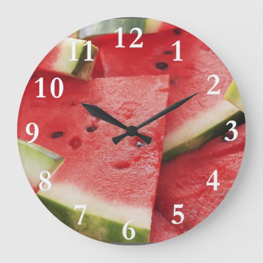 Watermelon Slices Round Wall Clock Grote Klok (Voorkant)