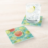 Watermelon Splash Glazen Onderzetter (Schuin)