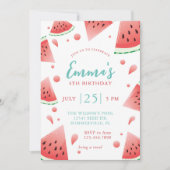 Watermelon Splash Zomer Verjaardagsfeest Kaart (Voorkant)