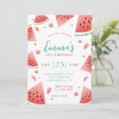 Watermelon Splash Zomer Verjaardagsfeest Kaart (Staand voorkant)