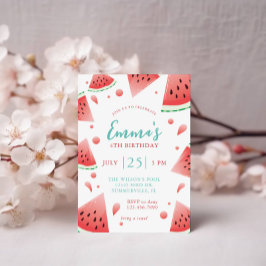 Watermelon Splash Zomer Verjaardagsfeest Kaart