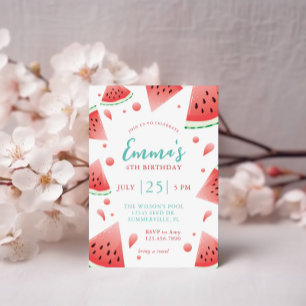 Watermelon Splash Zomer Verjaardagsfeest Kaart