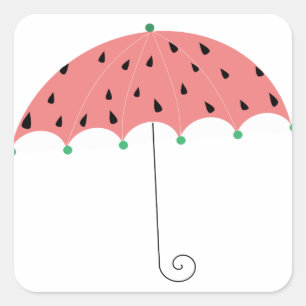 Watermelon Spring Umbrella Vierkante Sticker