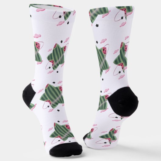 Watermelon Star Planet Sokken (Gebogen)