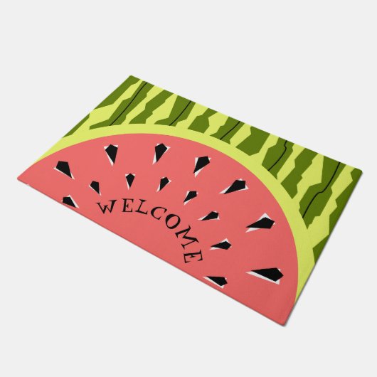 Watermelon Stripe Pink Welkom Deurmat (Schuin)