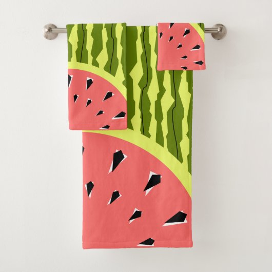 Watermelon Stripe Roze Bad Handdoek (Insitu)