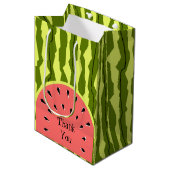Watermelon Stripe Roze Hartelijk dank Medium Cadeauzakje (Voorkant Gekanteld)
