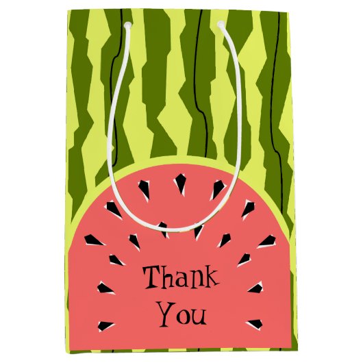 Watermelon Stripe Roze Hartelijk dank Medium Cadeauzakje (Voorkant)