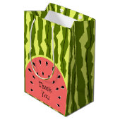 Watermelon Stripe Roze Hartelijk dank Medium Cadeauzakje (Achterkant Gekanteld)
