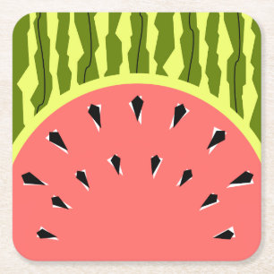 Watermelon Stripe Roze Kartonnen Onderzetters