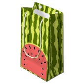 Watermelon Stripe Roze Klein Cadeauzakje (Voorkant Gekanteld)
