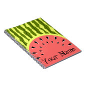 Watermelon Stripe Roze Naam Notitieboek (Rechterzijde)