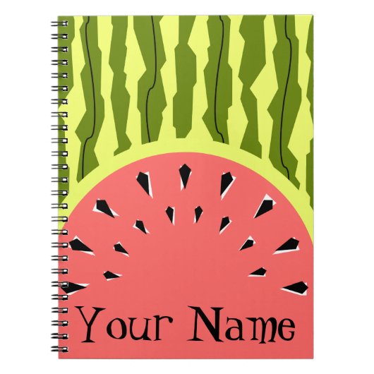 Watermelon Stripe Roze Naam Notitieboek (Voorkant)