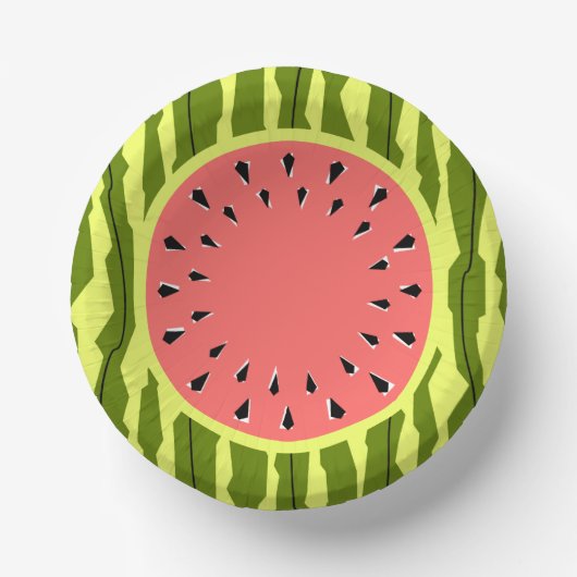 Watermelon Stripe Roze Papieren Kommen (Voorkant)