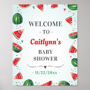 Watermelon Summer Baby shower Sprinkle Welkom Poster