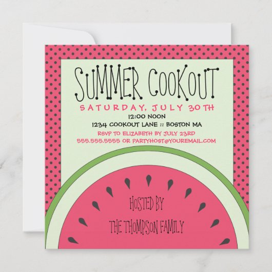 Watermelon Summer Cookout Kaart (Voorkant)
