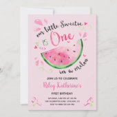 Watermelon Summer First Birthday Invitation Kaart (Voorkant)