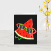 Watermelon Summer Melon With Sungles Funny Waterme Kaart (Gele Bloem)