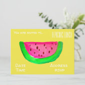 Watermelon Summer picnic lunchfeest Kaart (Staand voorkant)
