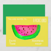 Watermelon Summer picnic lunchfeest Kaart (Voorkant / Achterkant)