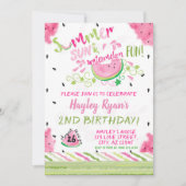 Watermelon Summer Sun Fun Any Age Birthday Invite Kaart (Voorkant)