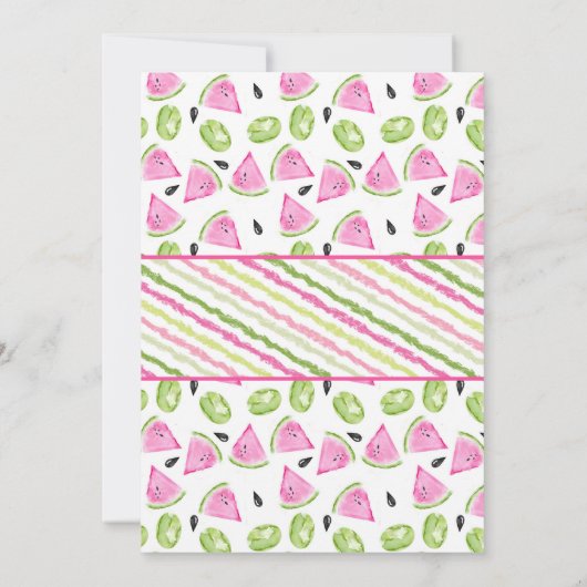 Watermelon Summer Sun Fun Any Age Birthday Invite Kaart (Achterkant)