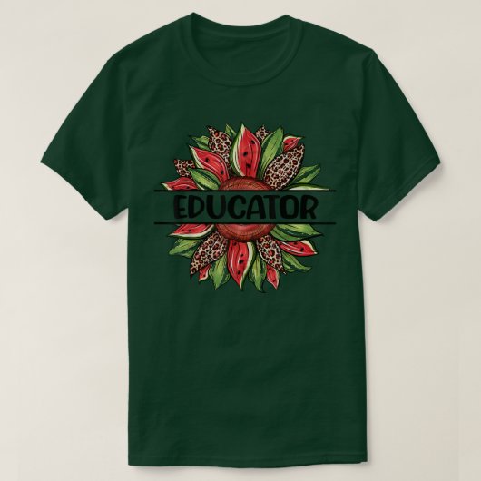 Watermelon Sunflower Hallo Summer Educator T-shirt (Design voorkant)