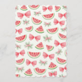 Watermelon Sweet Fairy First Birthday Party Kaart (Achterkant)