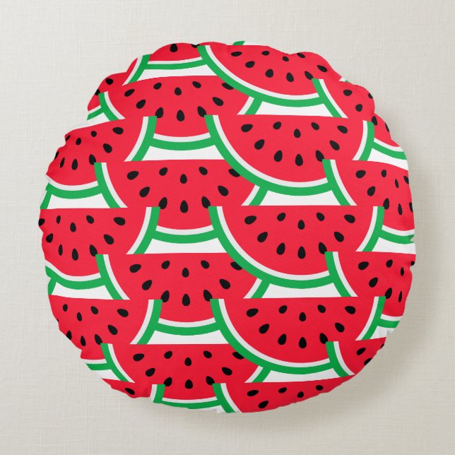 Watermelon Throw Pillow Rond Kussen (Voorkant)