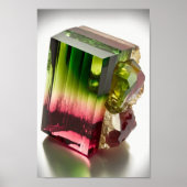 Watermelon Tourmaline crystal macrocloseup foto Poster (Voorkant)