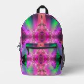 Watermelon Tourmaline Neon Green Hot Pink Abstract Bedrukte Rugzak (Voorkant)