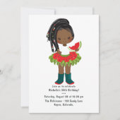 Watermelon Tutu American Black Girl Birthday Kaart (Voorkant)