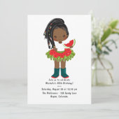 Watermelon Tutu American Black Girl Birthday Kaart (Staand voorkant)