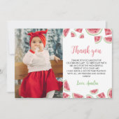 Watermelon Verjaardag Foto Dank u kaart (Voorkant)