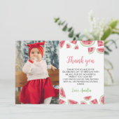 Watermelon Verjaardag Foto Dank u kaart (Staand voorkant)