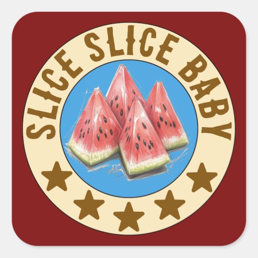 watermelon vierkante sticker (Voorkant)