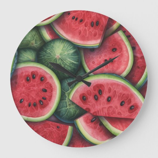 Watermelon Wall Clock Grote Klok (Voorkant)
