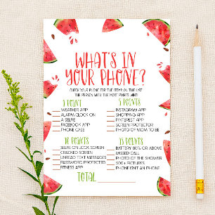 Watermelon Wat zit er in je telefoon Baby shower s Briefpapier