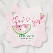Watermelon Waterverf Baby shower Dank u Bedankjes Labels (Voorkant)