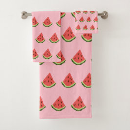Watermelon Wedges Bath Towels (Pink & Red) Bad Handdoek