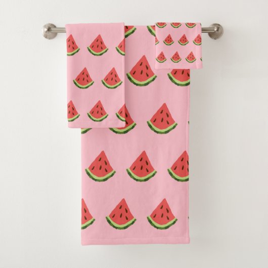 Watermelon Wedges Bath Towels (Pink & Red) Bad Handdoek (Insitu)